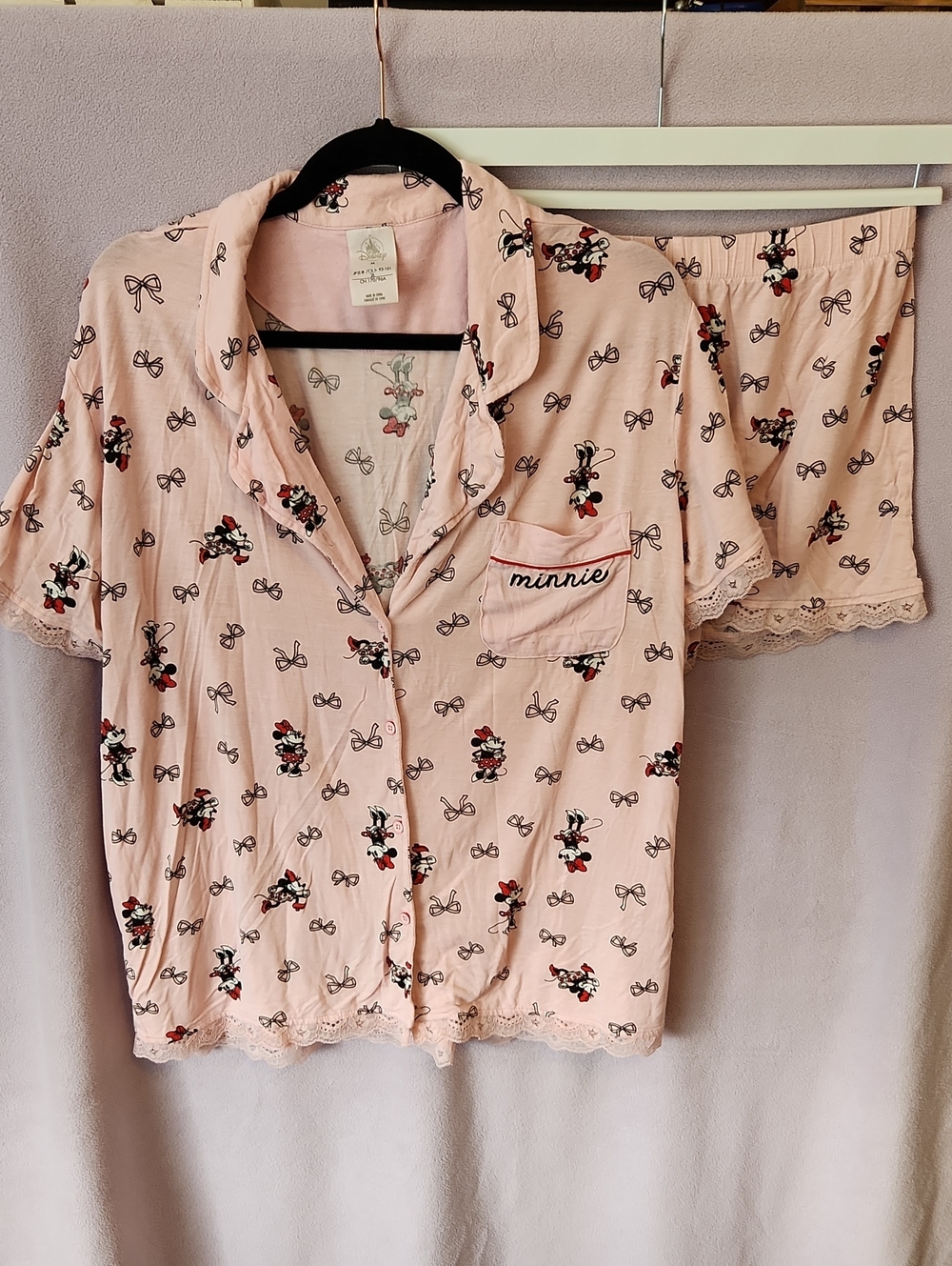 🎀2/$30🎀 Disney Minnie Mouse Pink Short PJ Set